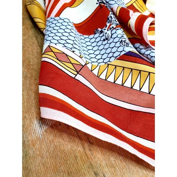 Inoui Editions šilko ir medvilnės skara TAJ WHITE